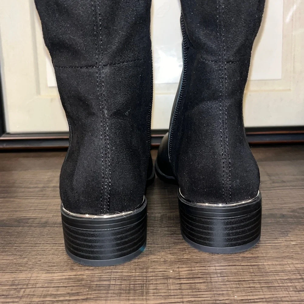 Alfani Step Flex Leather Ludlowe Over-The-Knee Black Boots sz 5.5M NWT / NWOB